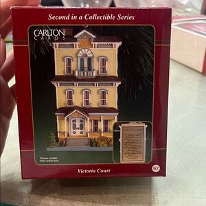 Carlton Cards Victorian House Ornament - Yellow and Brown